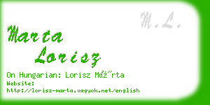 marta lorisz business card